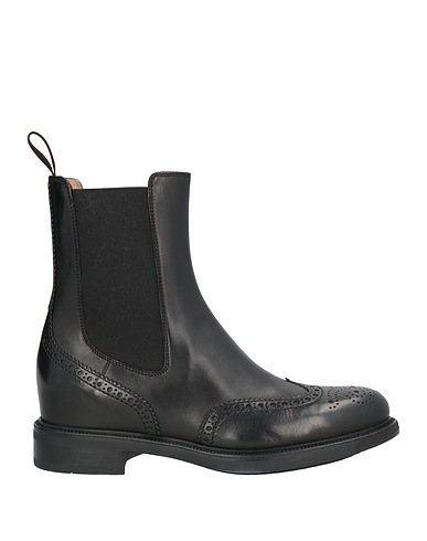 SANTONI Stiefelette Schwarz Leder, Elastische Fasern
