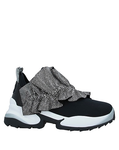 SERGIO ROSSI Sneakers Black Textile fibers, Soft Leather