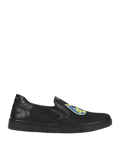 TESTONI Sneakers Black Calfskin, Textile fibres