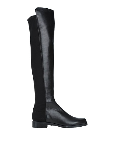 STUART WEITZMAN Boots Black Leather, Textile fibers