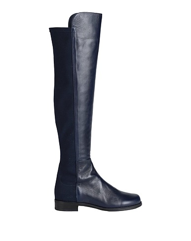 STUART WEITZMAN Boots Navy Leather, Textile fibers