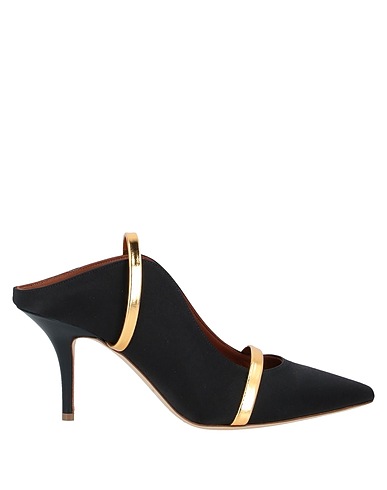 MALONE SOULIERS Mules and clogs Black Textile fibers, Leather