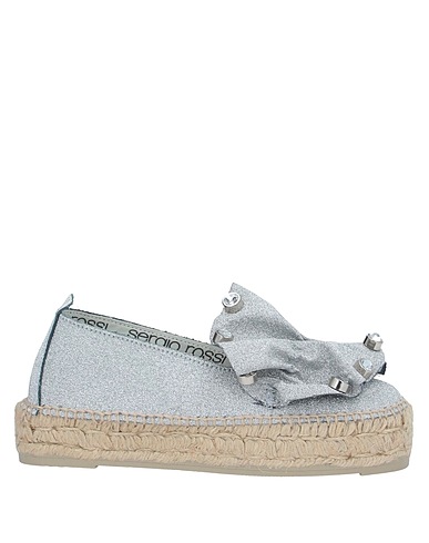 SERGIO ROSSI x MANEBÍ Espadrillas Argento Fibre tessili, Juta, Pelle