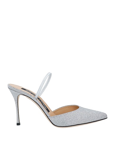 SERGIO ROSSI Mules and clogs Silver Soft Leather