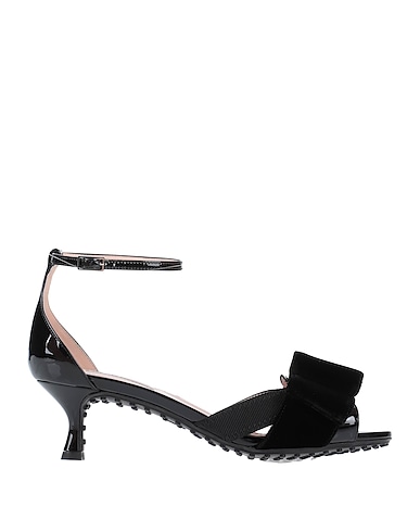 TOD'S Sandali Nero Pelle, Fibre tessili