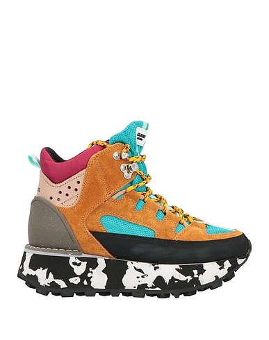 LOLA CRUZ Sneakers Turquoise Leather, Textile fibres