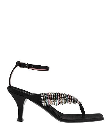 LES PETITS JOUEURS Infradito Nero Fibre tessili