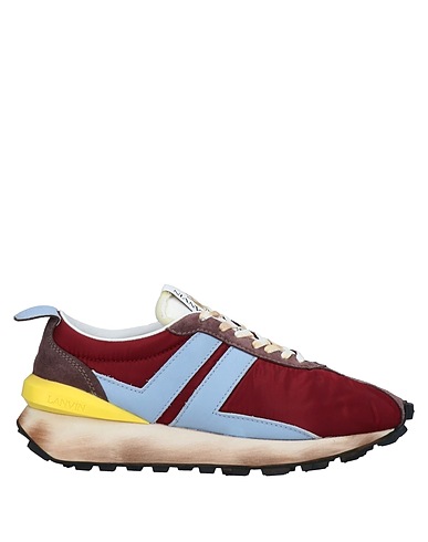 LANVIN Sneakers Burgundy Calfskin, Polyester