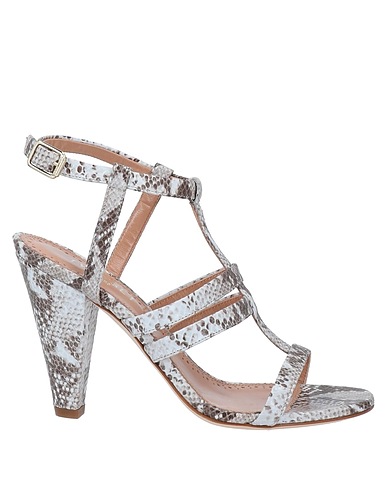 TWINSET Sandals Light grey Soft Leather