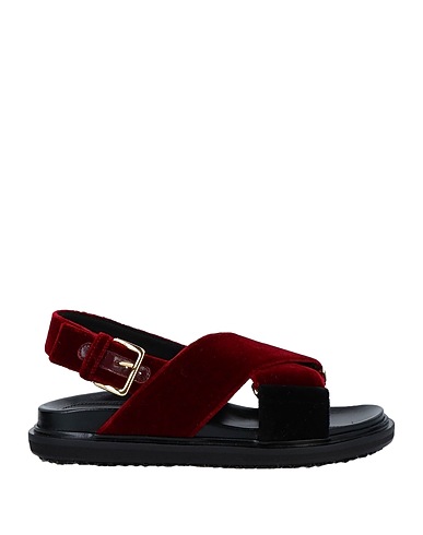 MARNI Sandals Burgundy Textile fibres
