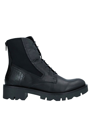 TOSCA BLU Ankle boot Black Soft Leather, Textile fibers