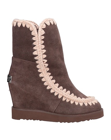 MOU Ankle boot Dark brown Sheepskin, Wool
