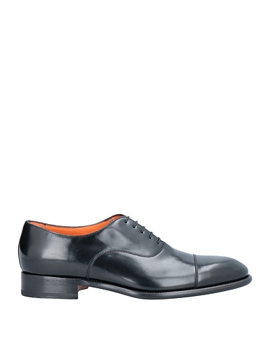 SANTONI Schnürschuhe Schwarz Leder