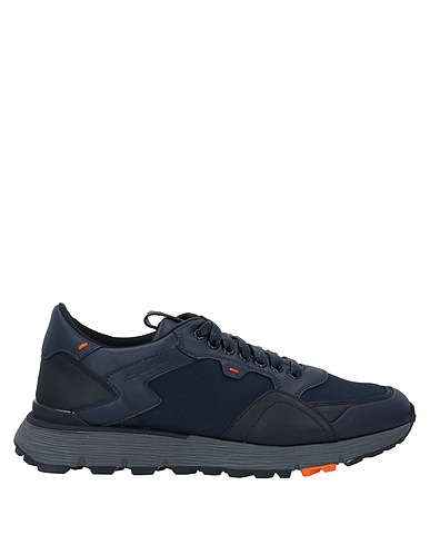 SANTONI Sneakers RETHINK Midnight blue Soft Leather, Textile fibers