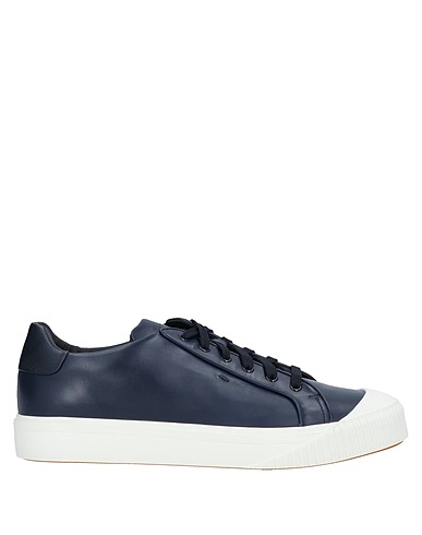 SANTONI 스니커즈 미드나잇 블루 가죽