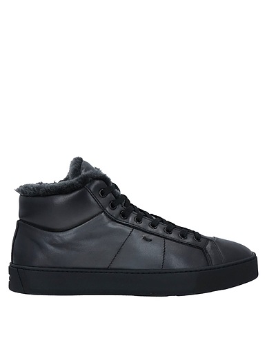 SANTONI Sneakers Black Soft Leather