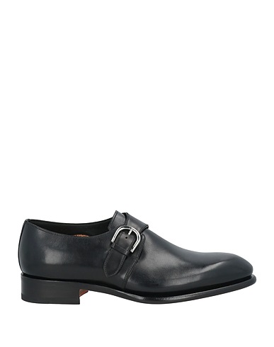 SANTONI Loafers Black Soft Leather