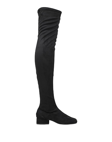 MAISON MARGIELA Boots Black Soft Leather, Textile fibers