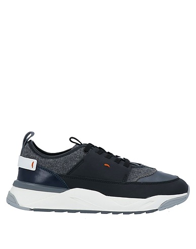 SANTONI Sneakers Nero Pelle, Fibre tessili