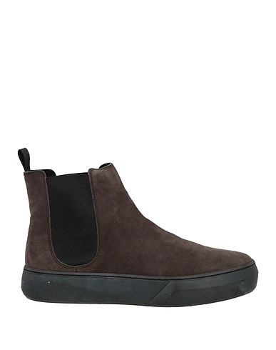 FRAU Ankle boot Dark brown Soft Leather, Textile fibers