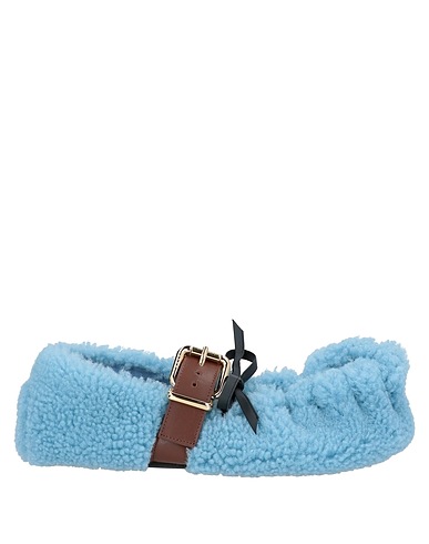MARNI Ballerinas Himmelblau Schaffell, Leder