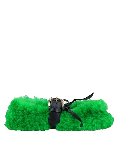 MARNI Ballet flats Green Shearling, Leather