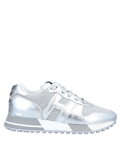 HOGAN Sneakers Argento Pelle, Fibre tessili