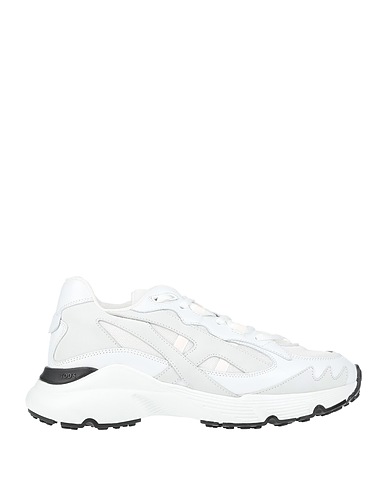 TOD'S Sneakers White Leather, Textile fibres