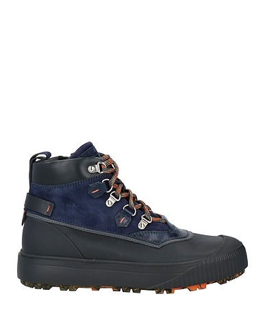 SANTONI Ankle boot Midnight blue Leather, Textile fibres