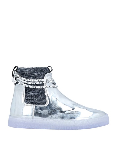 HOGAN Ankle boot Silver Soft Leather, Textile fibers