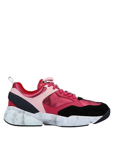 CROMIER Sneakers Fuchsia Leather, Textile fibers