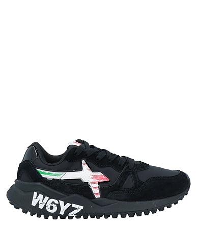 W6YZ Sneakers Black Leather, Textile fibres