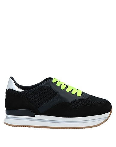 HOGAN Sneakers Noir Cuir, Fibres textiles