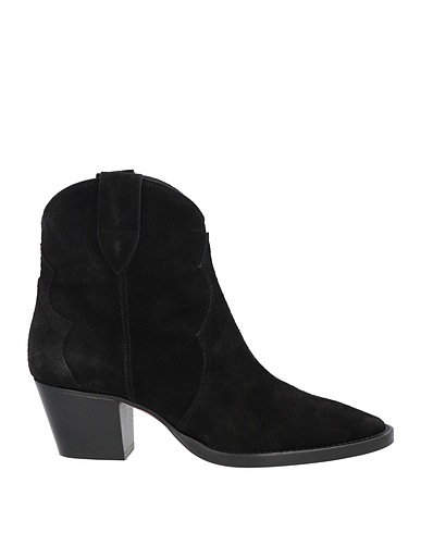 ANNA F. Stiefelette Schwarz Leder