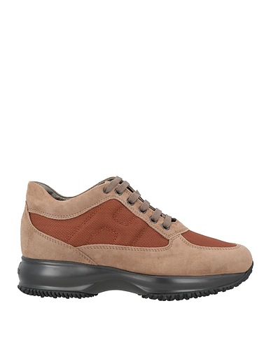 HOGAN Sneakers Camel Leather, Textile fibers