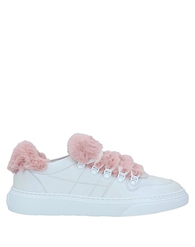 HOGAN Sneakers White Leather, Textile fibres