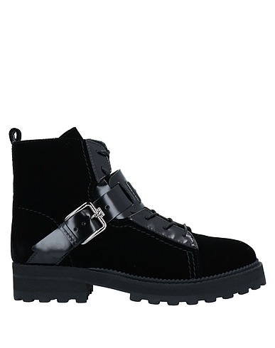 TOD'S Ankle boot Black Leather, Textile fibers