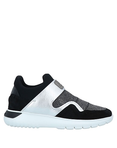 HOGAN Sneakers Black Leather, Textile fibers