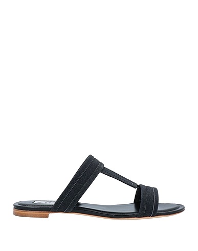 TOD'S Sandali Nero Pelle, Fibre tessili