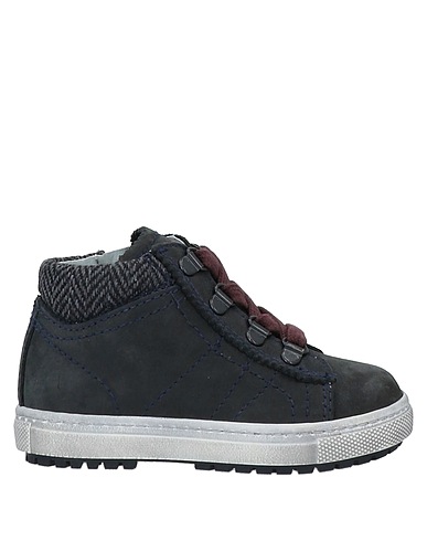 NERO GIARDINI JUNIOR Sneakers Charcoal Leather, Textile fibres
