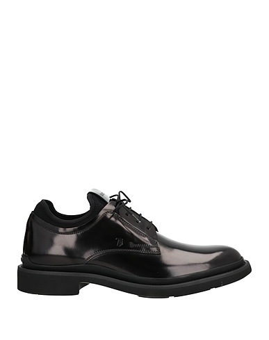 TOD'S Stringate Nero Pelle, Fibre tessili