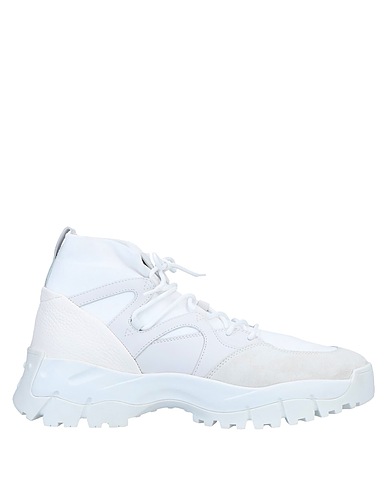 TOD'S Sneakers White Leather, Textile fibers