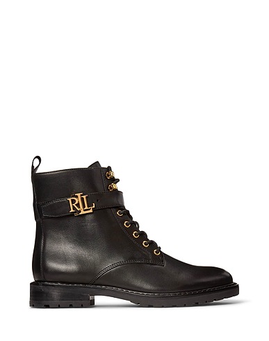 LAUREN RALPH LAUREN Ankle boot ELDRIDGE BURNISHED LEATHER BOOT
 Black Soft Leather