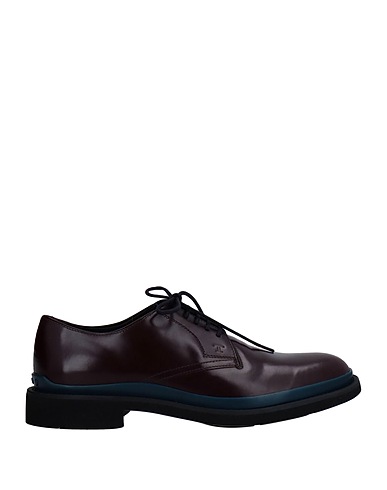 TOD'S Laced shoes Burgundy Soft Leather