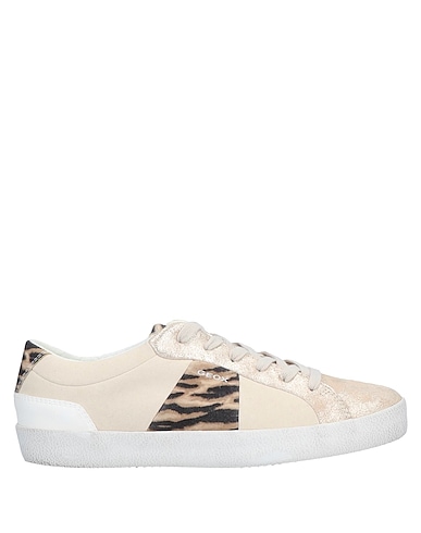 GEOX Sneakers Beige Textile fibres, Soft Leather