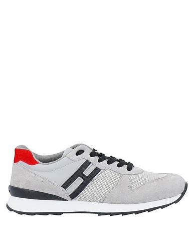 HOGAN Sneakers Light grey Leather, Textile fibres