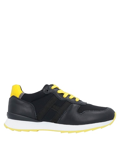 HOGAN Sneakers Black Leather, Textile fibres