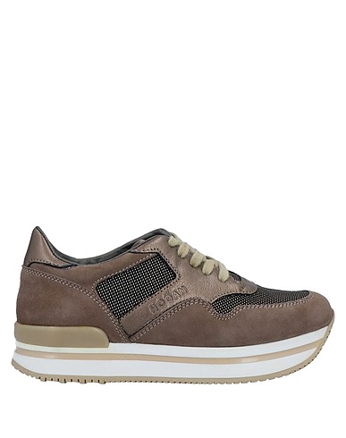 HOGAN Sneakers Khaki Pelle, Fibre tessili