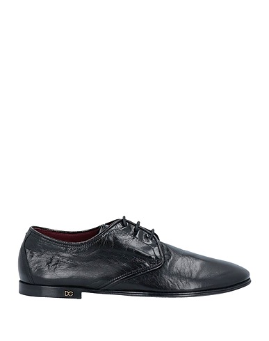 DOLCE&GABBANA Laced shoes Black Goat skin, Kangaroo skin