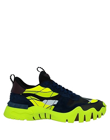 VALENTINO GARAVANI Sneakers Lime green Leather, Textile fibers